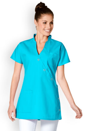 Naisten työtakki, turkoosinsininen