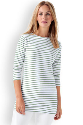 Raidalline paita, valkoinen-vihreä
