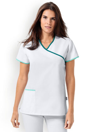 Naisten työtakki, valkoinen-petrooli