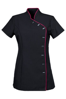 Työtakki, musta-pinkki