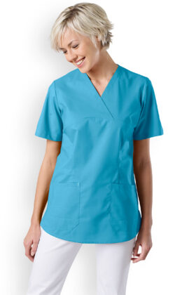 Naisten työtakki, turkoosinsininen