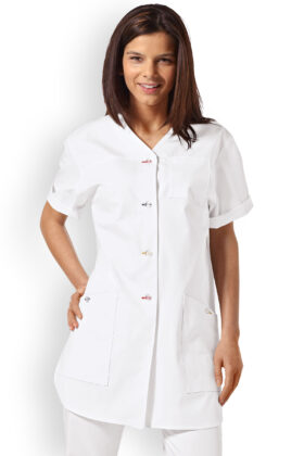 Naisten työtakki, värilliset napinlevät