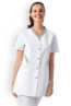 Naisten työtakki, valkoinen-harmaa