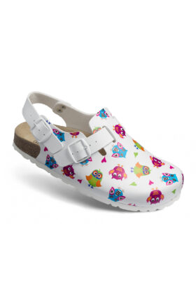 Naisten työkengät, valkoiset, pöllö