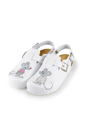 Naisten työkengät, valkoiset, hiiri