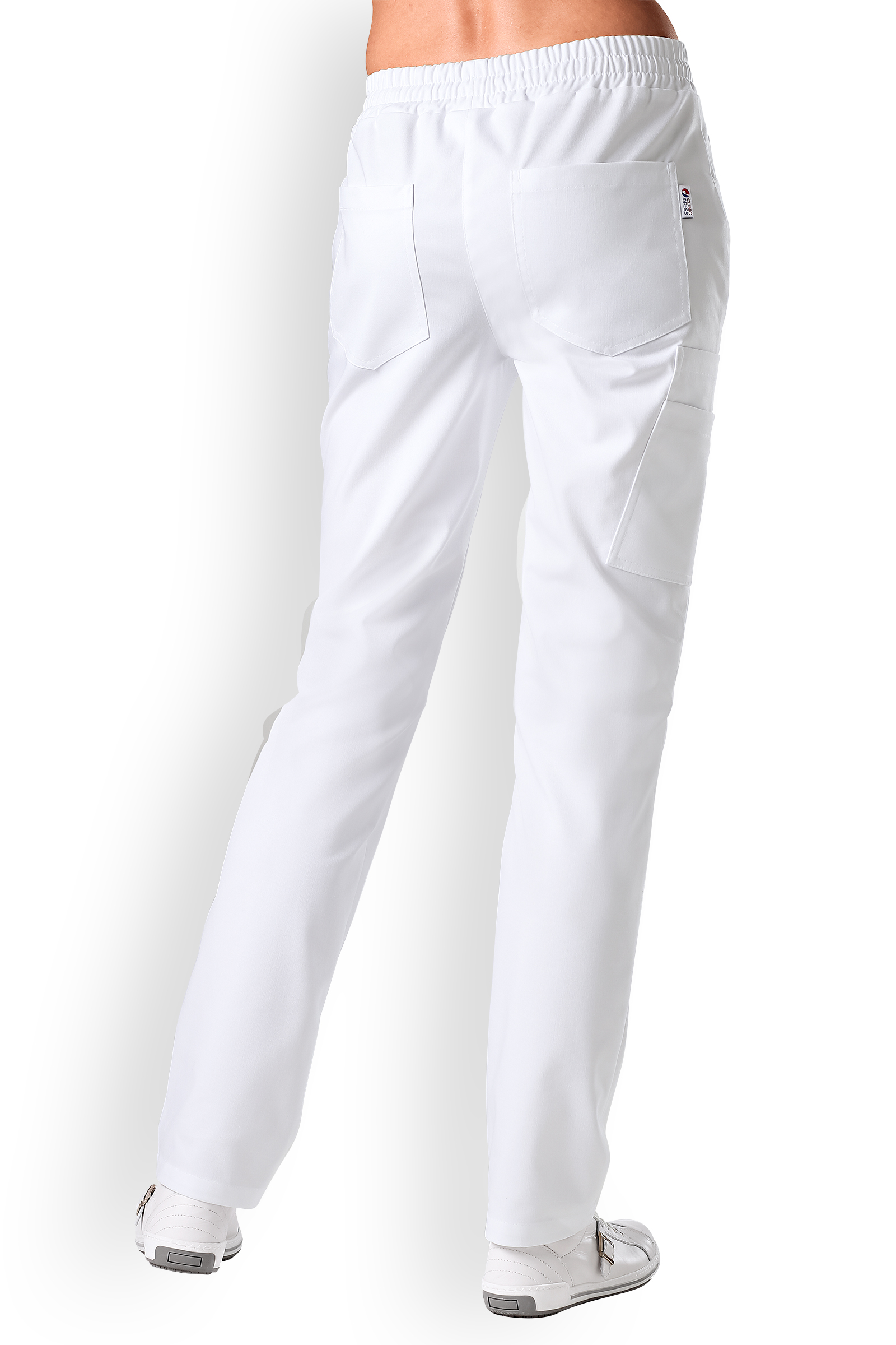 Naisten työhousut, valkoiset, sretch - Image 3