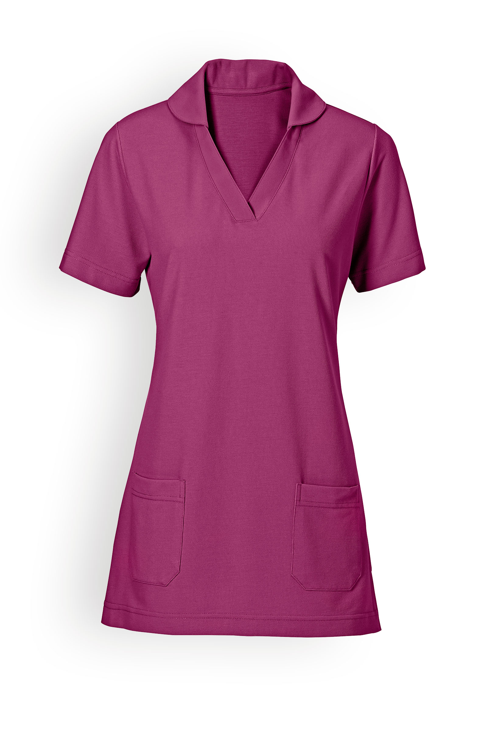 Naisten pitkä tunika, v-kaulus, marjanpunainen - Image 2