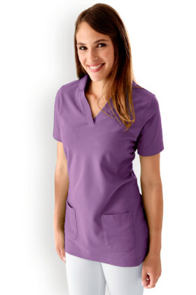 Naisten pitkä tunika, v-kaulus, tumma lila