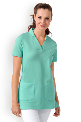 Naisten pitkä tunika, v-kaulus, merenvihreä