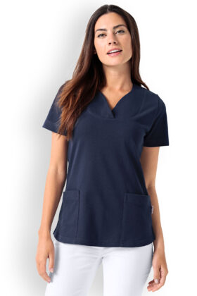 Naisten pitkä paita, tummansininen, kapeampi vyötärö