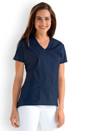 Naisten työtakki, v-kaulus, tummansininen'