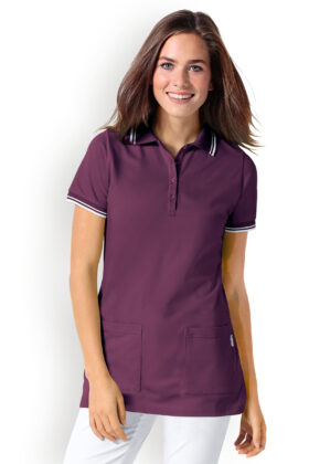 Naisten pitkä paita, luumu-valkoinen