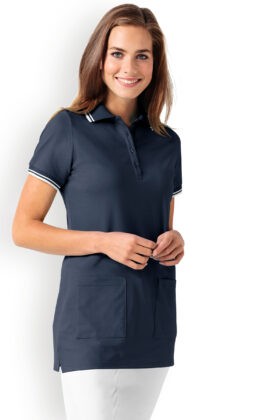 Naisten pitkä paita, tummansininen-valkoinen