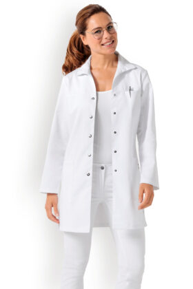 Naisten työtakki, pitkät hihat, valkoinen