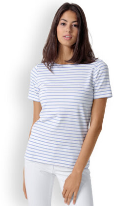 Naisten raidallinen paita, valkoinen-sininen