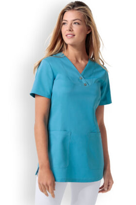 Työtakki, v-kaulus, tumma turkoosi