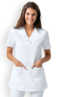 Naisten työtakki, v-kaulus, valkoinen