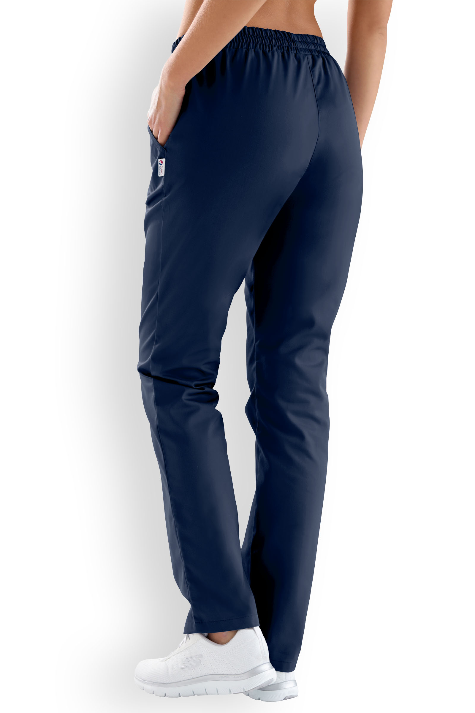 Naisten työhousut, tummansininen, vyötärönauha - Image 2