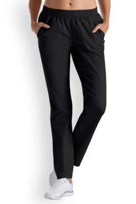 Naisten työhousut, musta, vyötärönauha