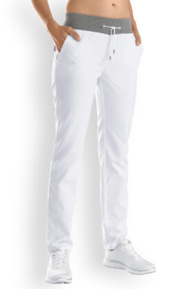 Naisten työhousut, elastinen vyötärönauha, tummanharmaa