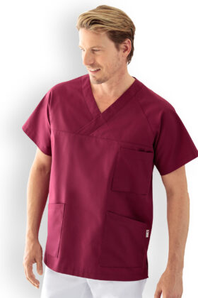 Työtakki, raglanhihat, bordoo punainen, unisex