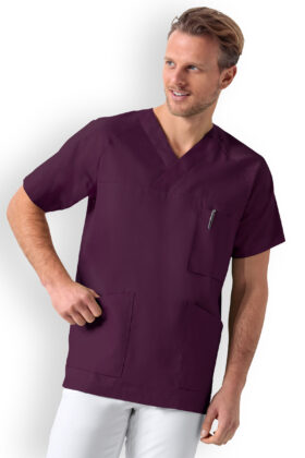 Työtakki, raglanhihat, luumu, unisex