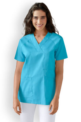 Naisten työtakki, turkoosinsininen