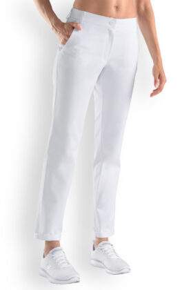 Naisten chinot, valkoinen, leveä malli