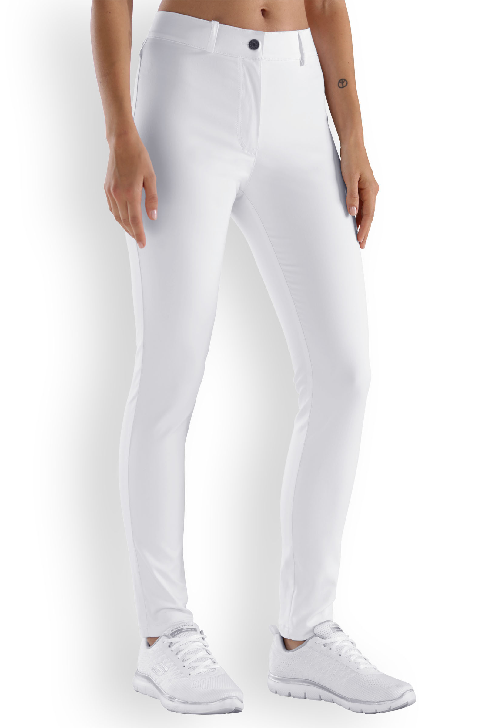 Naisten työhousut, kapea-malli, valkoinen