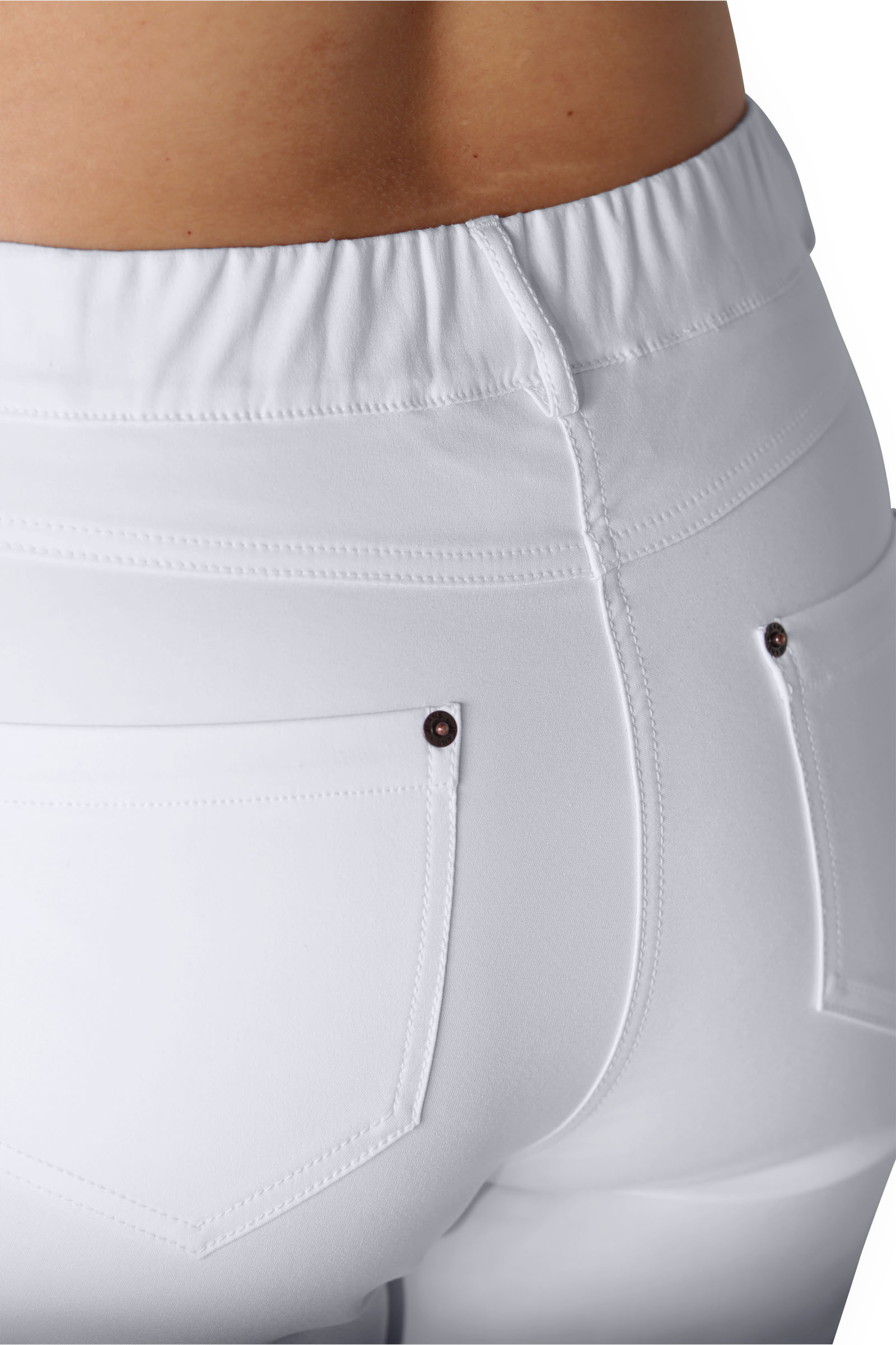 Työhousut, kapea-malli kurvikkaille, valkoiset - Image 3