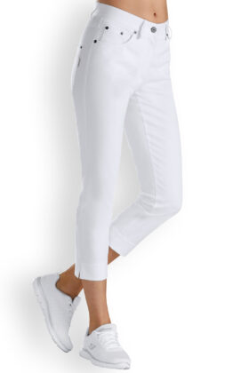 Naisten työhousut, 3/4-pituus, valkoinen