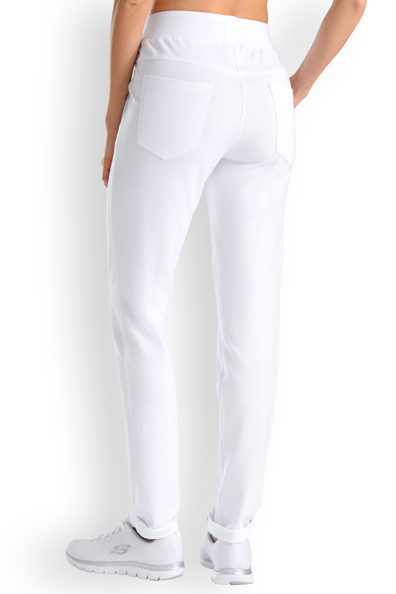 Naisten collegehousut, valkoiset - Image 2