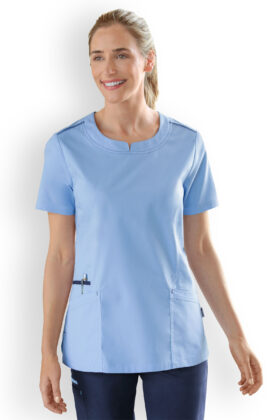 Naisten työtakki, taivaansininen-tummansininen