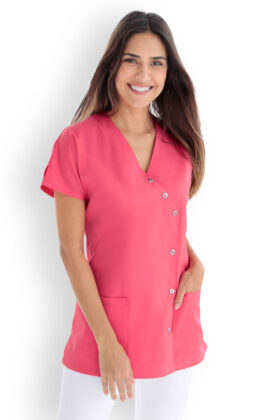 Työtakki, kietaisumalli, neonpinkki