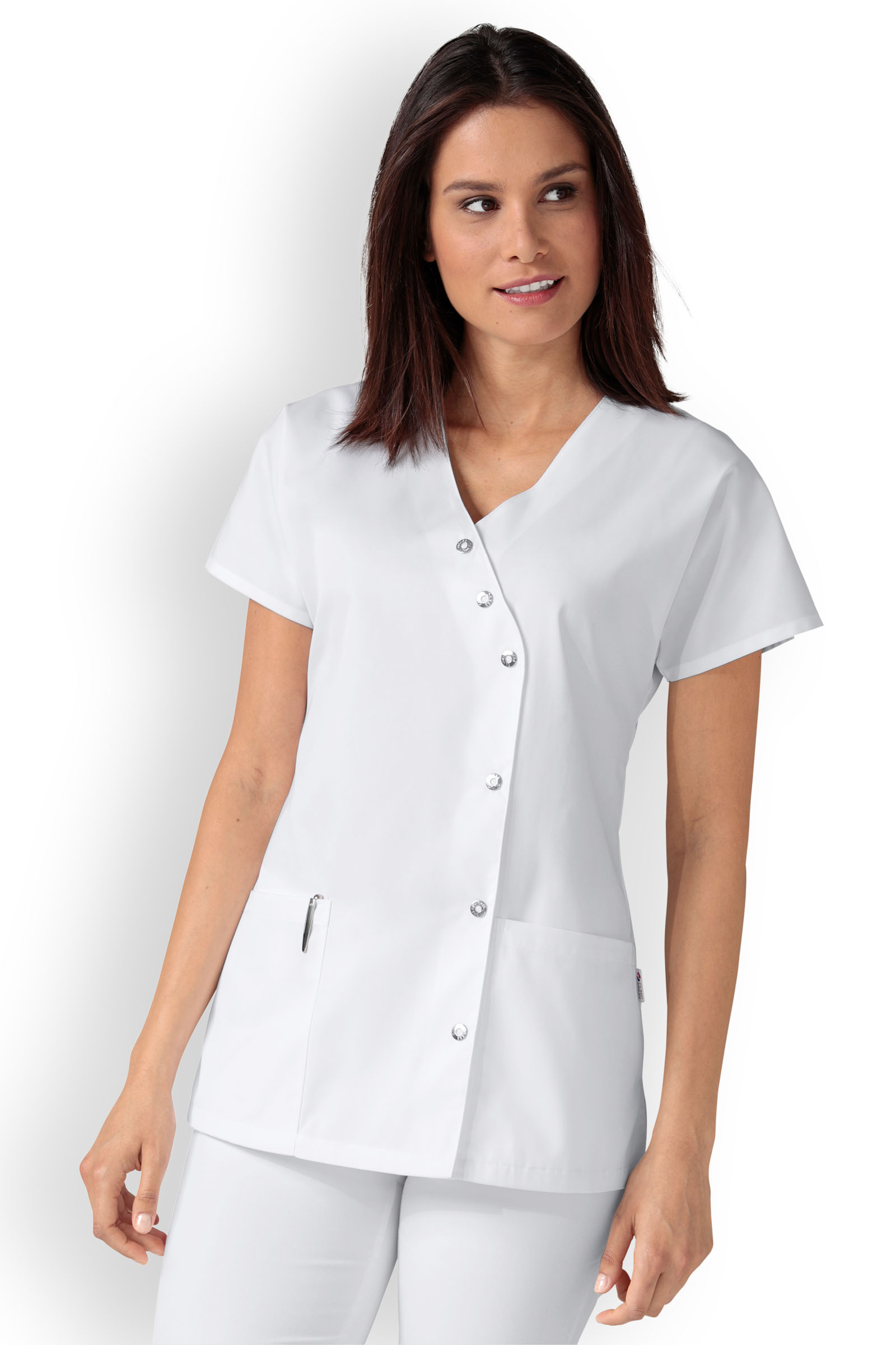 Työtakki, kietaisumalli, valkoinen