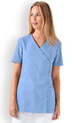 Naisten työtakki, taivaansininen, kapeampi vyötärö