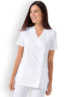 Naisten työtakki, valkoinen, v-kaulus