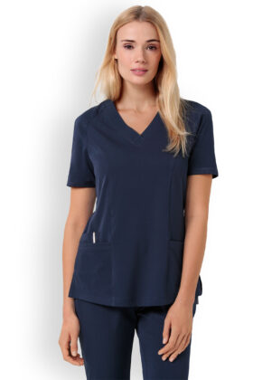 Naisten työtakki, tummansininen, kapeampi vyötärö