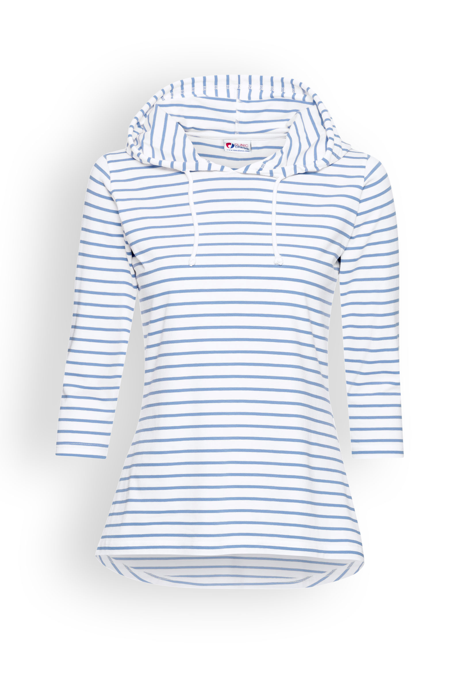 Naisten paita, valkoinen-sininen, hupulla - Image 2