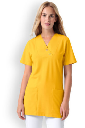 Naisten pitkä paita, keltainen, v-kaulus