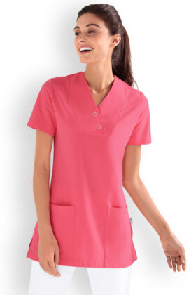 Naisten pitkä paita, neonpinkki, v-kaulus