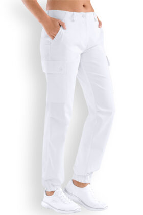 Naisten työhousut sivutaskuilla, vakoiset, avara-malli