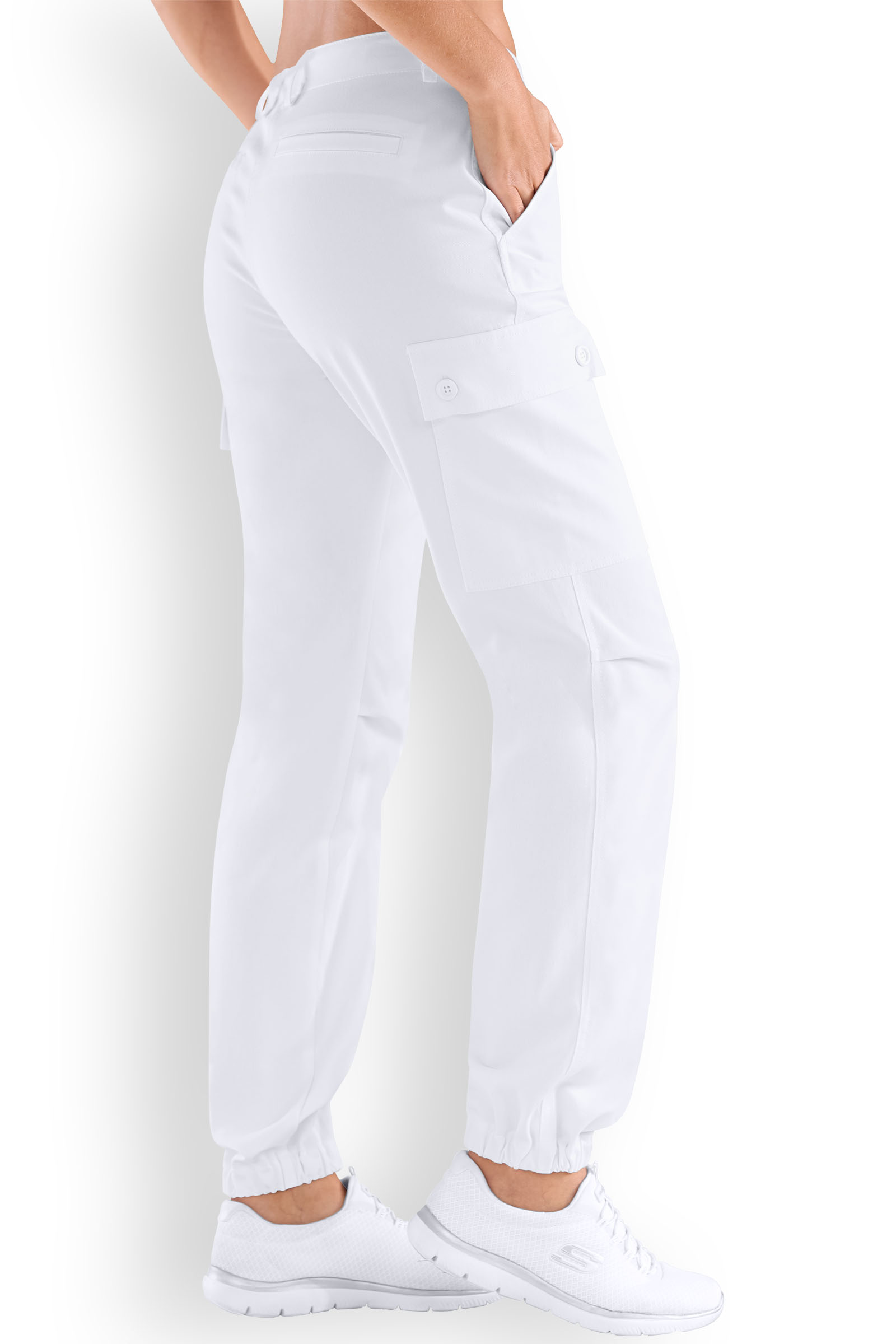 Naisten työhousut sivutaskuilla, vakoiset, avara-malli - Image 2