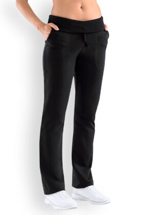 Naisten collegehousut, mustat, stretch