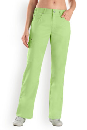 Unisex työhousut, lahkeet käännettävät, omenanvihreä