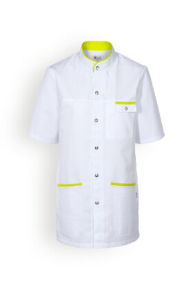 Unisex työtakki, valkoinen-limetinvihreä