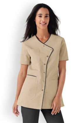 Naisten työtakki, beige-asfaltinharmaa