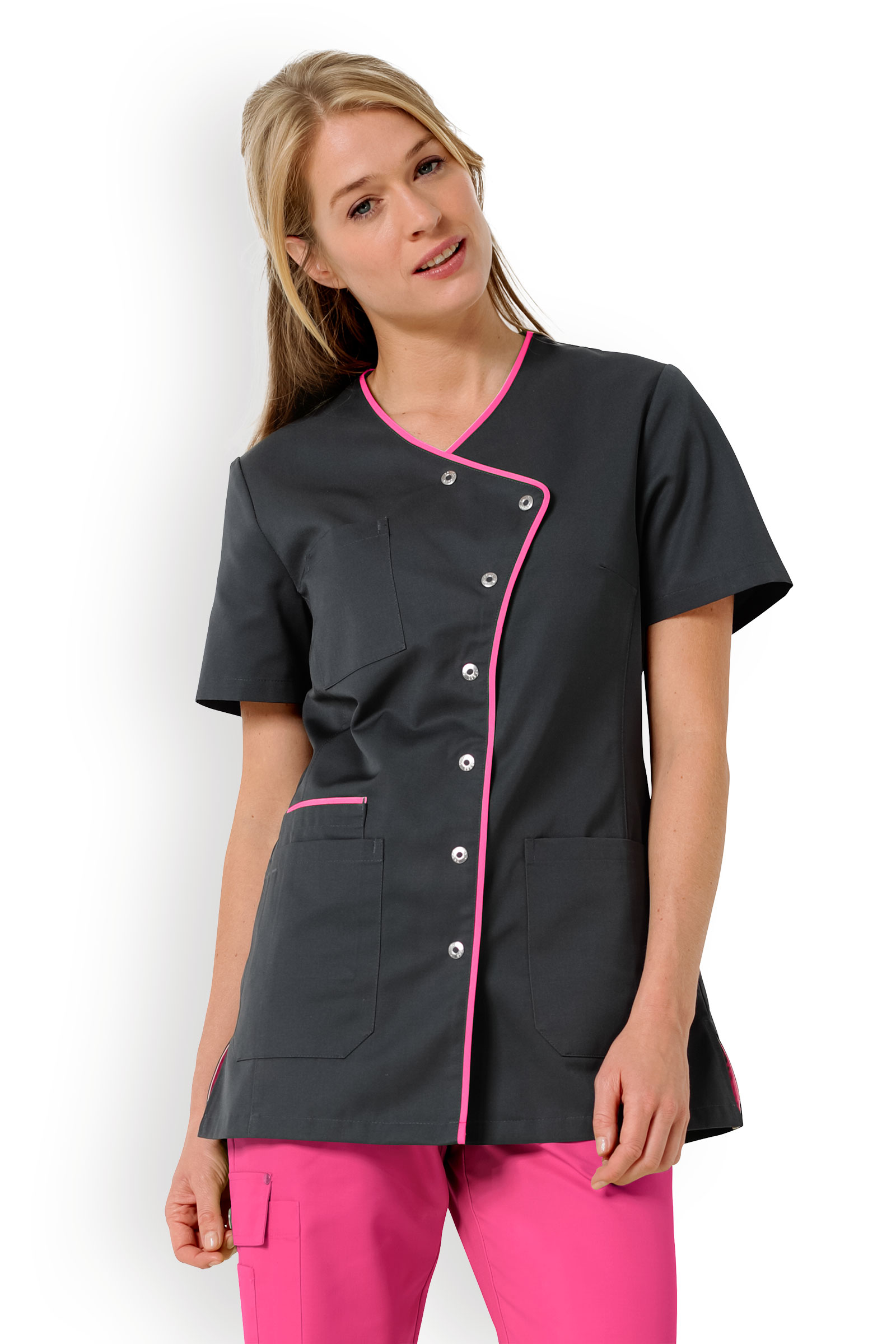 Naisten työtakki, asfaltinharmaa-pinkki - Image 22