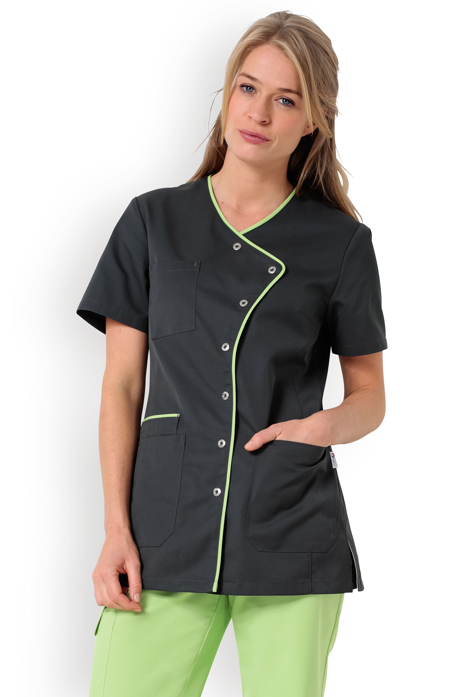 Naisten työtakki, asfaltinharmaa-omenanvihreä - Image 22