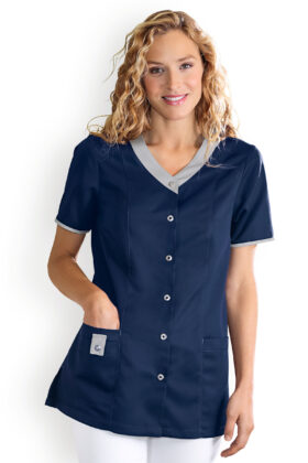 Naisten työtakki, tummansininen-harmaa